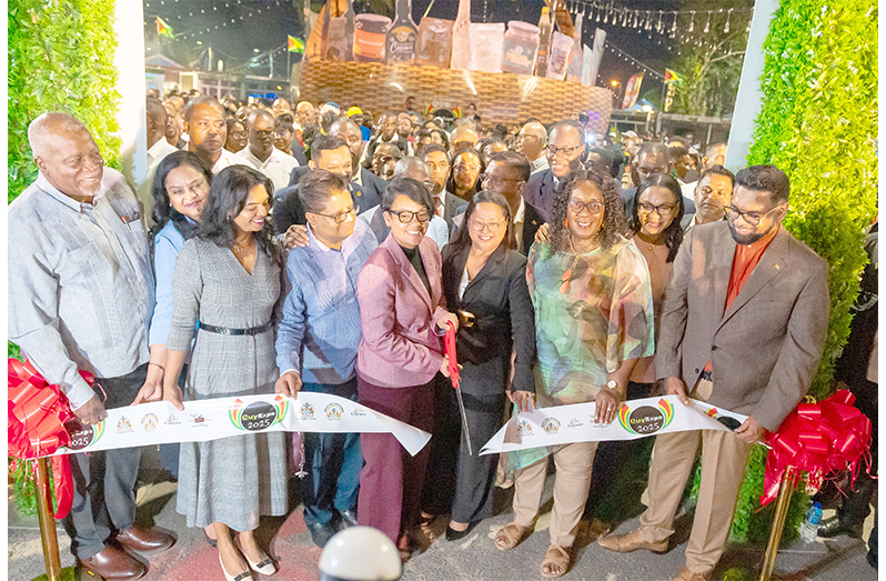GuyExpo 2025 was launched on Thursday under the theme, “Transformation through Entrepreneurship and Innovation” at the National Exhibition Site, Sophia. The four-day event, which will end on Sunday, promises to be the place for networking, partnerships, sharing ideas and unbeatable bargains on products and services. Over 270 businesses have booths set up at the location. On hand to declare the expo open were President Dr. Irfaan Ali; Prime Minister, Brigadier (Ret’d), Mark Phillips; Minister of Tourism, Industry and Commerce, Susan Rodrigues, other senior government officials and special invitees (Delano Williams photo)