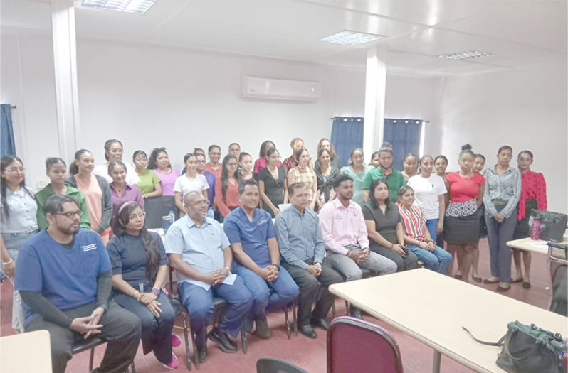 Director General of the Ministry of Health, Dr. Vishwa Mahadeo, along with Patients Advocate trainees and facilitators