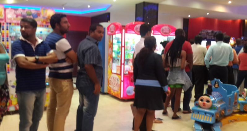 The line of eager customers purchasing their ‘Furious 7’ tickets at the Princess Theatres