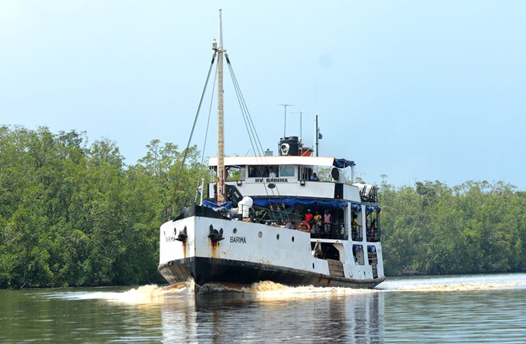 The MV Barima which operates between Georgetown and the North West District during a recent trip back to the city