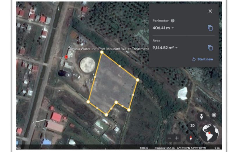 An aerial view of the Port Mourant Water Treatment Plant (photo sourced from GWI’s application for environmental authorisation)