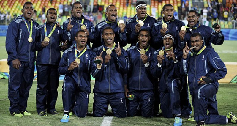 Fiji Men's Rugby Sevens gold medal winners sing a beautiful gospel hymn