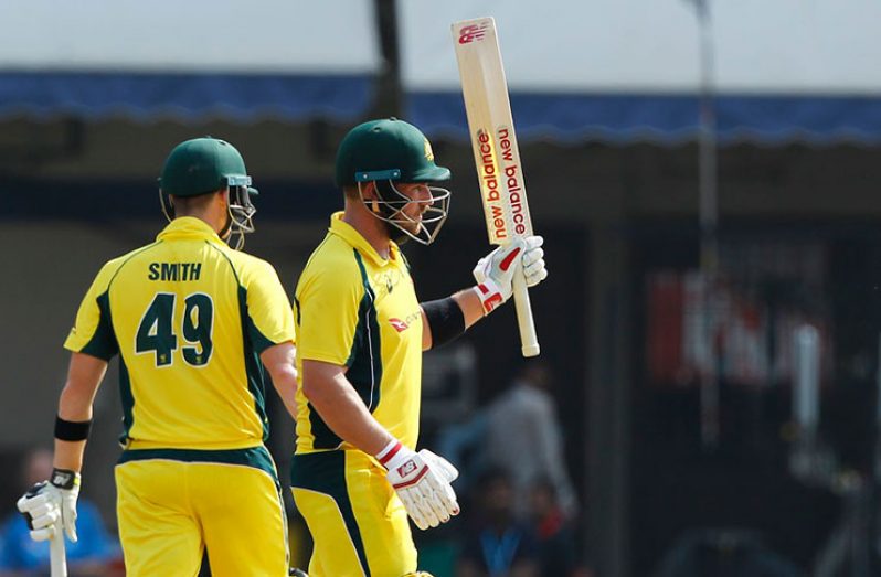 Aaron Finch marked his return from a calf injury with a 110-ball hundred ©