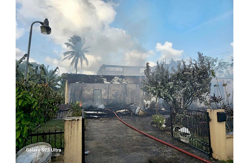 In the past few days, fire fighters have been responding several incidents where fire have occurred and damaged residential houses and vehicles (Guyana Fire Service photo)