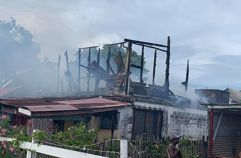 What’s left of the house in which the Tain family lived following the Old Year’s Day fire