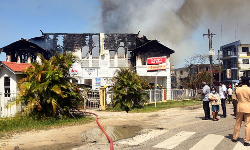 The St George’s High School after the fire