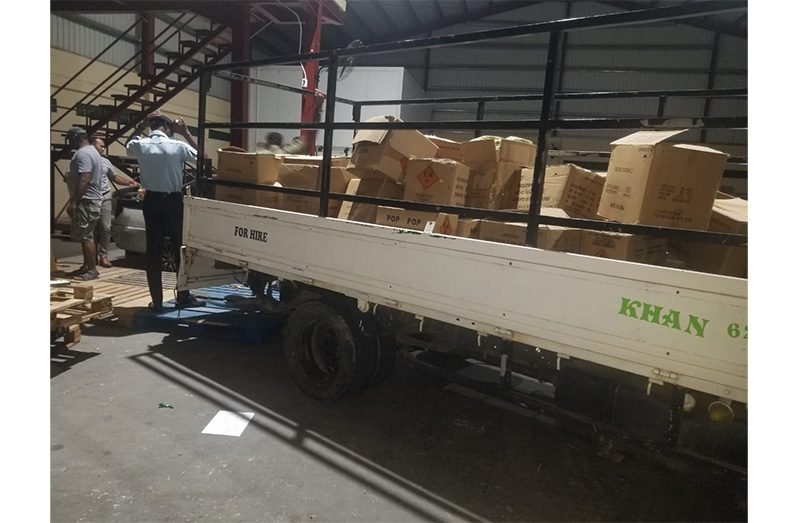 The seizure occurred during a joint cordon and search operation, which led officers to uncover 47 boxes of explosives as the Guyana Police Force’s enforces laws regulating fireworks