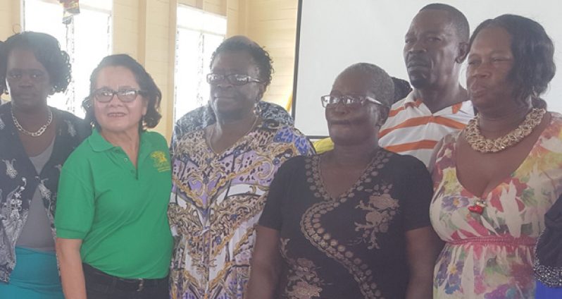 The First Lady with some members of a women’s group which also secured a letter confirming funding for economic projects at the community level