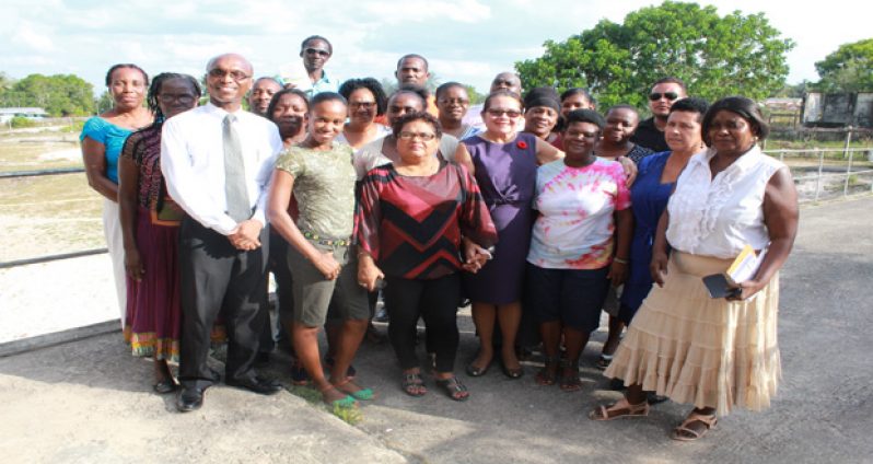 First Lady Mrs Sandra Granger and participants who completed the “Self Reliance and Success in Business” workshop which ended yesterday, at Blueberry Hill, Wismar, Linden