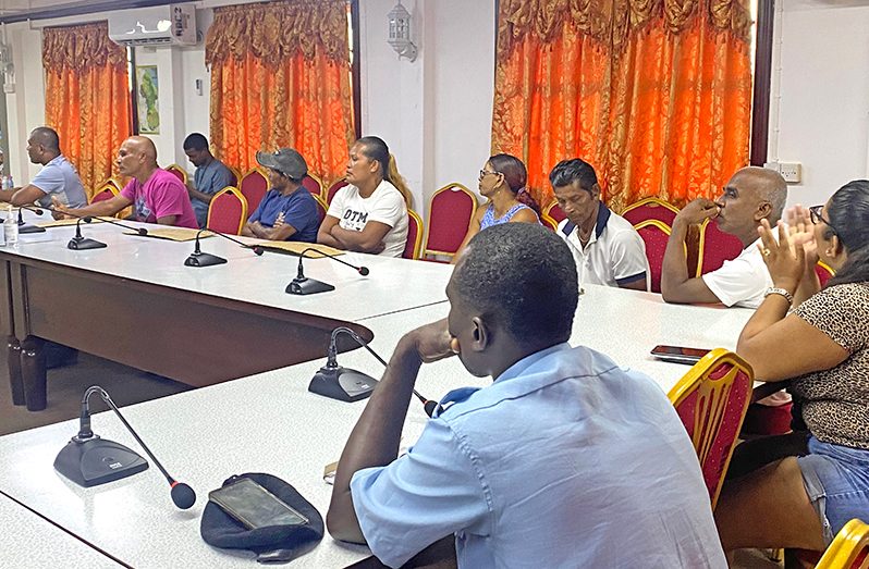 Aggrieved fisherfolk during the meeting with Region Two officials