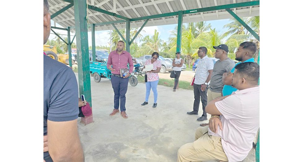 Regional Chairman Devin Mohan engaging fisherfolk at Hampton Court in Region Two