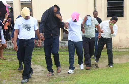 From left, Doodnauth Chattergoon, Rajendra Persaud, Khemraj Lall, Marlon Lawrence and Cleve Thornhill