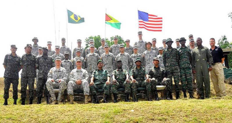 The Florida National Guard cadets with officers of the GDF