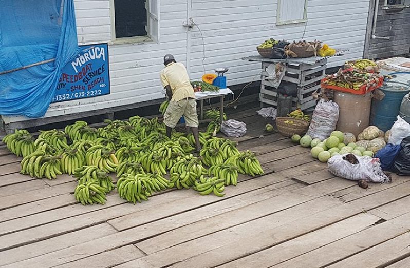 Fresh produce at the Kumaka Waterfront, in Moruca, Region One 