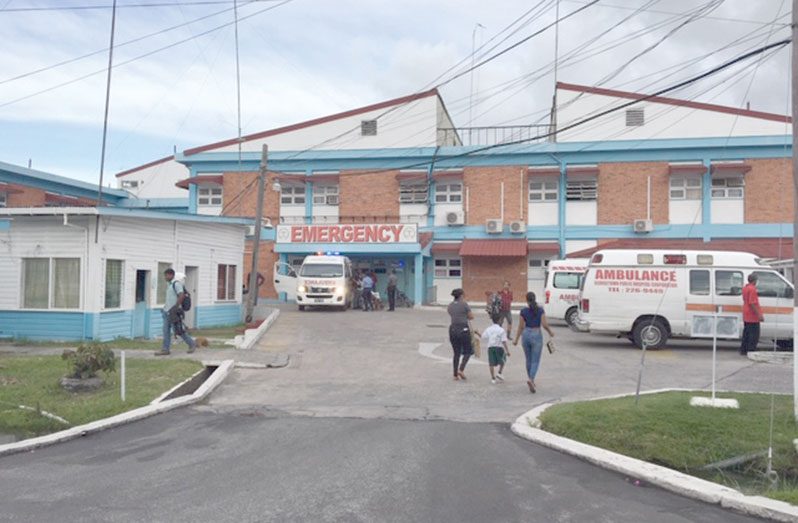 The Georgetown Public Hospital has had several coronavirus cases and deaths during the past 12 months (Photo by Francis Q. Farrier)