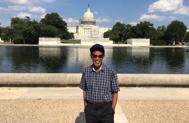 Francis Quamina Farrier in front of the American Capitol in Washington DC, which was over-run by a large mob  of domestic terrorists on January 6, 2021 