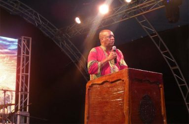 Director-General, MoTP,  Joseph Harmon, addressing the audience at Freedom Fest