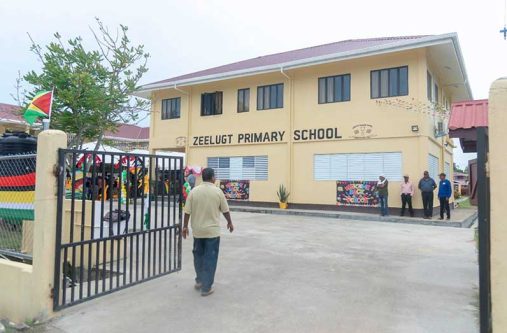 President Dr. Irfaan Ali commissioned the $152 million Zeelugt Primary School on the East Bank of Essequibo, on Friday. Following the simple but significant 
ceremony, he toured the facility which will house 566 pupils (Yohan Savory photos)