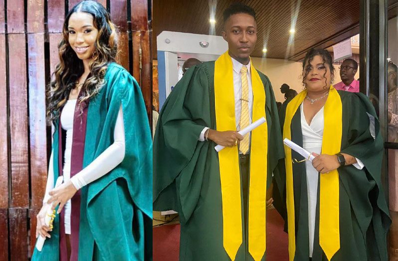 The management and staff of the Guyana Chronicle extend congratulations
to members of staff Clestine Juan and Shamar Meusa, who both graduated
from the University of Guyana with diplomas in Communication Studies,
and Tamara Tucker who secured a Diploma in Marketing