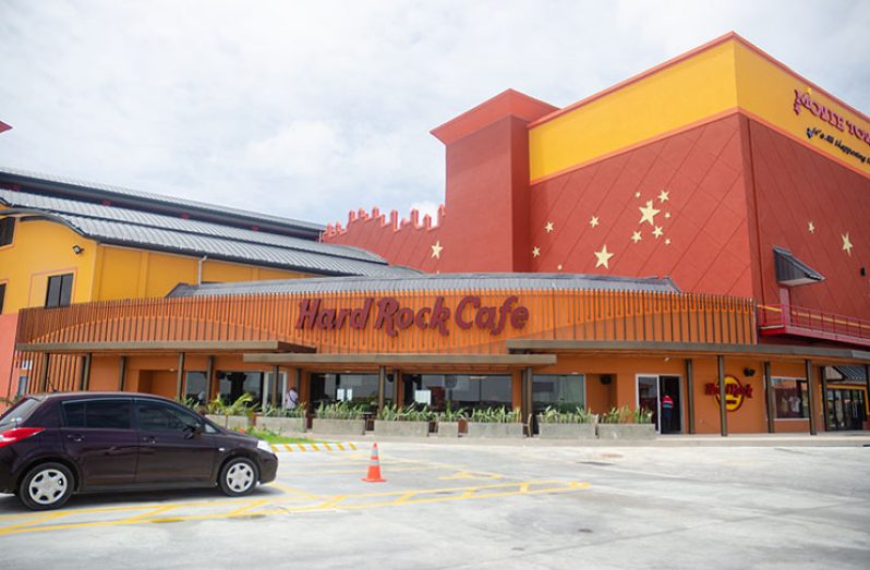 The world-renowned Hard Rock Café opened its doors in
Guyana on Friday at MovieTowne. Some 75 Guyanese have
gained employment at the business (Delano Williams photo)