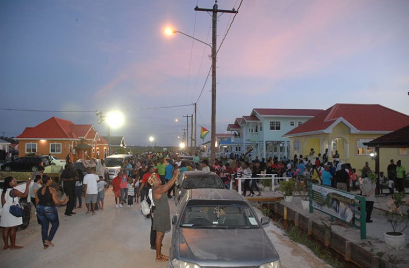 Hundreds turned out on Friday to the Ministry of Communities Housing Solution 2017 and Beyond Exposition being held at Perseverance, East Bank Demerara.
In this Delano Williams photo, patrons could be seen visiting the many model houses that were on display