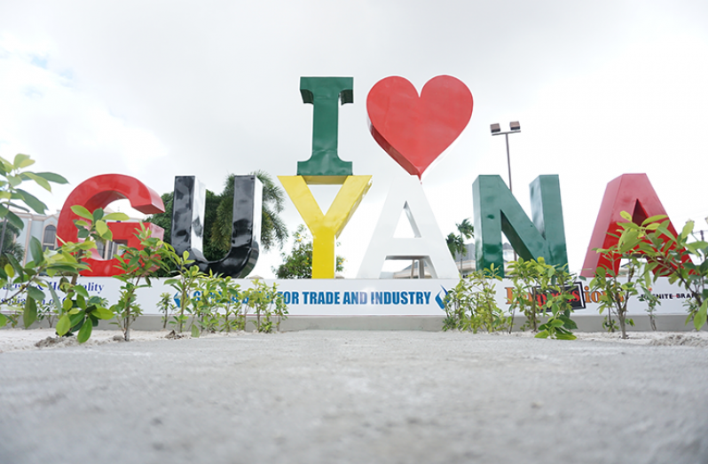 The beautiful ‘I Love Guyana’ monument