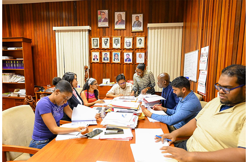 On the eve of his presentation to the National Assembly,
Senior Finance Minister Dr. Ashni Singh, together with his
budget team, worked late into Sunday night to finalise the
highly anticipated Budget 2026 (MoF photo)