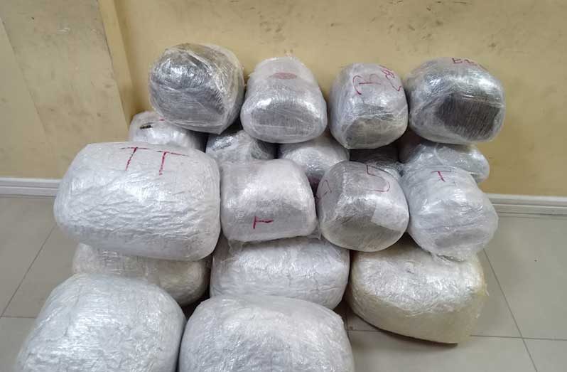 The parcels of marijuana that were allegedly found in a GDF vehicle during an intelligence-led operation conducted by the police