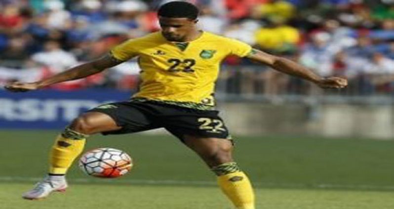 Reggae Boyz winger Garath McCleary scores the winning goal.