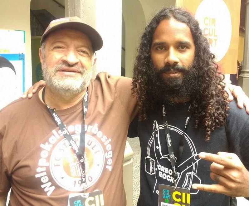 Gavin with one of the Directors of CirculArt 2017 in Colombia
