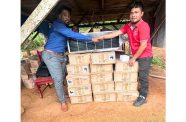 The GEA and OPM distribute solar-powered streetlights to Korosima in Region One