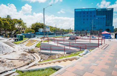 Works being conducted by the bandstand area, Kingston (Guyana Chronicle file photo)