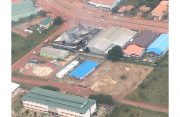 An aerial view of the burnt-out supermarket (GFS photo)