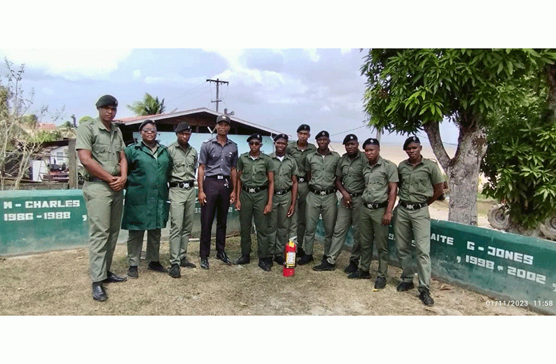 Guyana Prison Service recruits are now equipped with the knowledge and skills to respond to a fire (GFS photo)