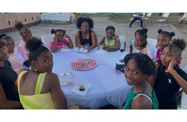 Some of the younger Girl Guides (Brownies) at the gathering