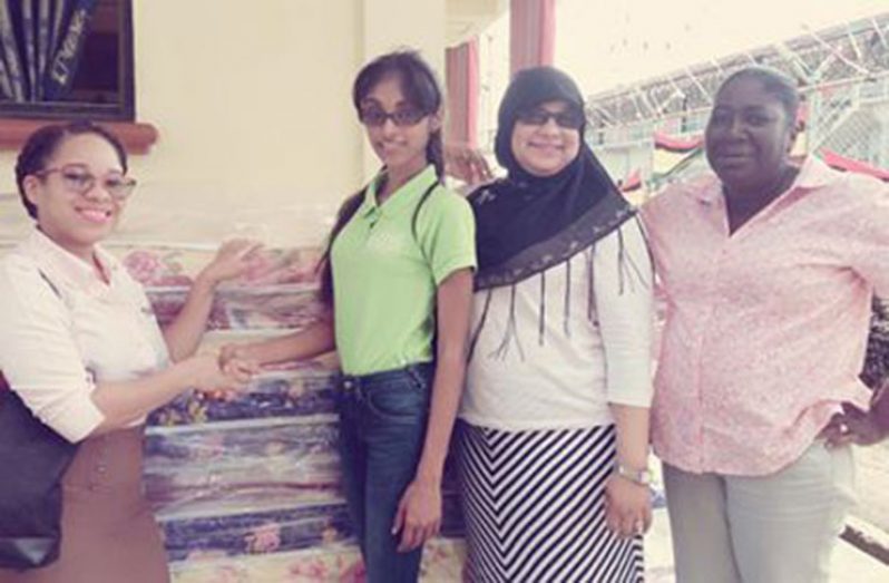 The gift items were handed over to social worker Naqeeba Zafarali by Programme Coordinator of EPIC Guyana Surujdai Mukhram and a representative of Value4u Inc Prudence Julien