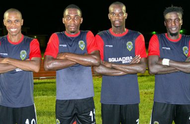 Alpha's goal-scorers (left to right) Anthony Abrams, Delon Lanferman, Daniel Wilson and Andrew Murray Jr.