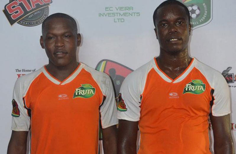 Goal scorers: Jermaine Junior (L) and Kwame La Fleur R.