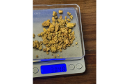 The suspected raw gold found during passenger screening at CJIA