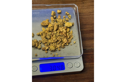 The suspected raw gold found during passenger screening at CJIA