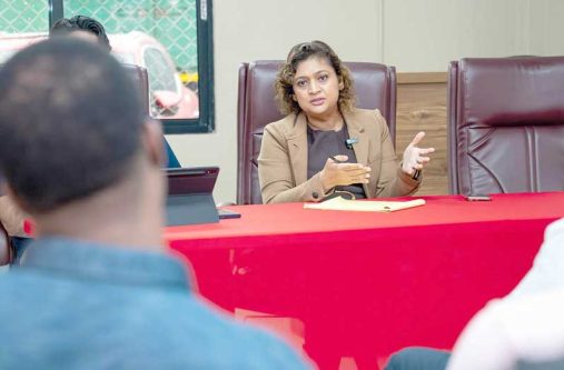 Local Government and Regional Development Minister Priya Manickchand on Tuesday met with garbage collectors to discuss solutions to address mounting sanitation concerns across Georgetown (Ministry of Local Government and Regional development photos)