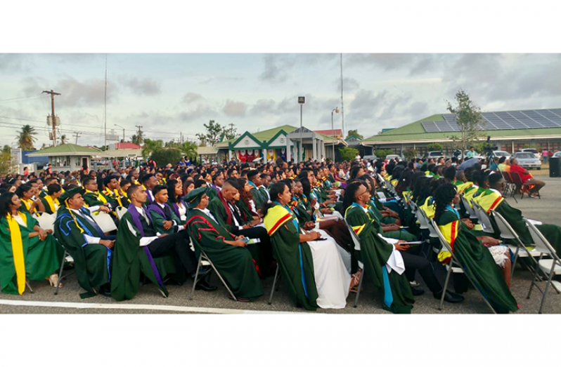 A section of the University of Guyana Tain Campus 2018 graduating class on Saturday