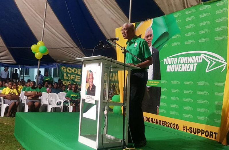 President David Granger addresses the inaugural annual Youth Empowerment Summit organised by the Youth Forward Movement