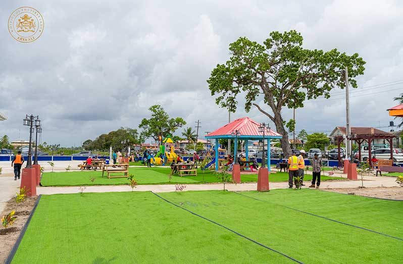 A view of some of the green spaces and urban parks developed around Guyana (First Lady Arya Ali- Facebook photos)