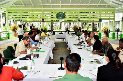 President David Granger and Stakeholders of the Green Multi-Stakeholder Steering Committee (GMSSC) at State House