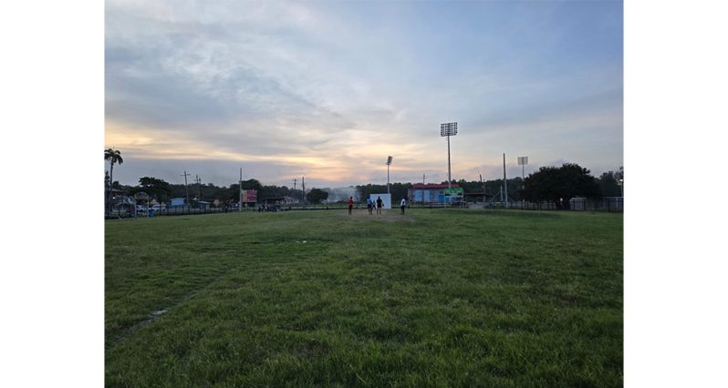 The Berbice High School Sports Ground, where works are currently ongoing to install lights