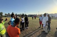 Member of Parliament, Zamal Hussain, checks out the Angoy’s Avenue recreational ground where youths gather every afternoon