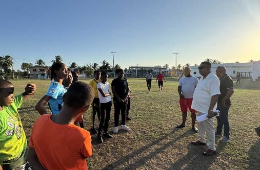 Member of Parliament, Zamal Hussain, checks out the Angoy’s Avenue recreational ground where youths gather every afternoon