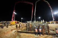During a visit to the site at Wales, West Bank Demerara, on Friday night, President Dr. Mohamed Irfaan Ali commended the pace of development, describing the ongoing work as ‘tremendous’ (Office of the President photos)