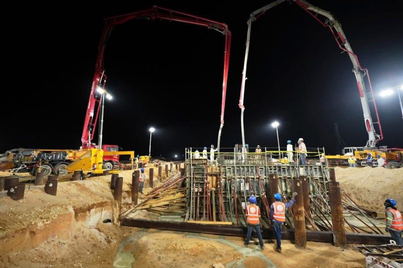 gte1 During a visit to the site at Wales, West Bank Demerara, on Friday night, President Dr. Mohamed Irfaan Ali commended the pace of development, describing the ongoing work as ‘tremendous’ (Office of the President photos)